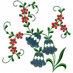 Flowers And Tree Embroidery Design 2